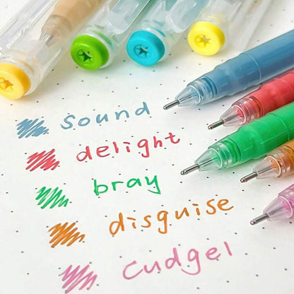 Scatola di 9 colori di penne gel di grande capacità: multicolore, inchiostro gel, adatte per diari di studenti, prendere appunti, scarabocchiare, evidenziare, in ufficio, per il Ringraziamento, il Natale
