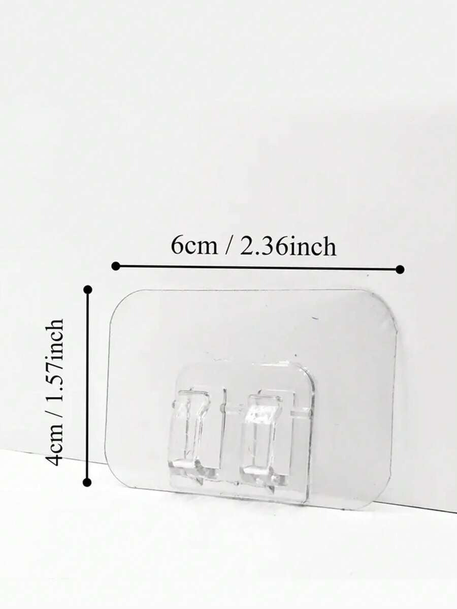 100 pezzi Ganci in plastica trasparente LDQ per uso esterno, montabili a parete con adesivo, facili da installare per luci stringa e lampade a filo, ganci per esposizione industriale, finitura lucida