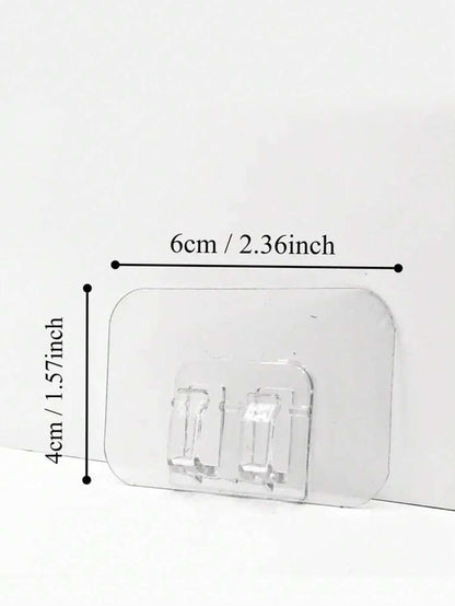 100 pezzi Ganci in plastica trasparente LDQ per uso esterno, montabili a parete con adesivo, facili da installare per luci stringa e lampade a filo, ganci per esposizione industriale, finitura lucida