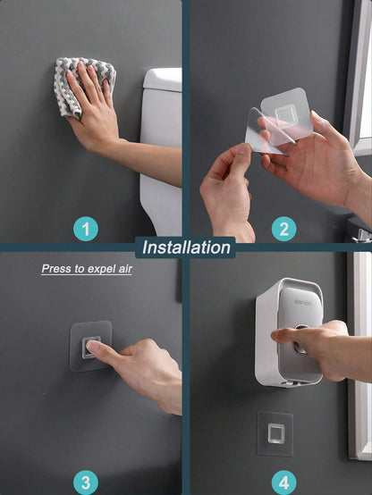 1 pezzo Dispenser automatico da parete per dentifricio con portaspazzolino, set di accessori per il bagno, decorazione per la casa e il bagno, decorazione autunnale, ritorno a scuola