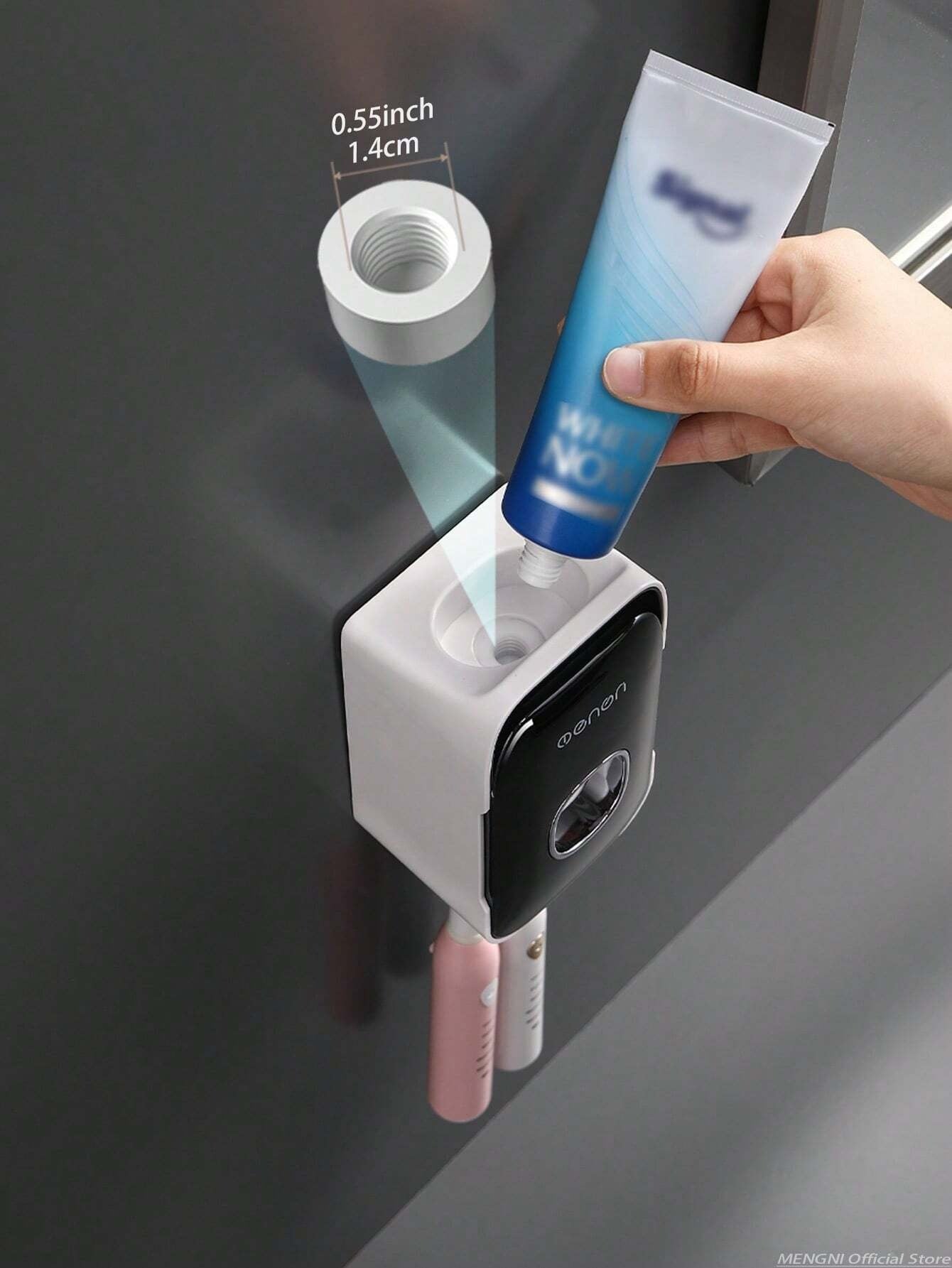 1 pezzo Dispenser automatico da parete per dentifricio con portaspazzolino, set di accessori per il bagno, decorazione per la casa e il bagno, decorazione autunnale, ritorno a scuola