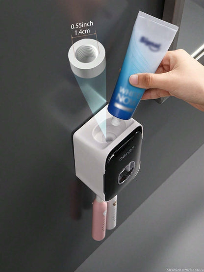 1 pezzo Dispenser automatico da parete per dentifricio con portaspazzolino, set di accessori per il bagno, decorazione per la casa e il bagno, decorazione autunnale, ritorno a scuola