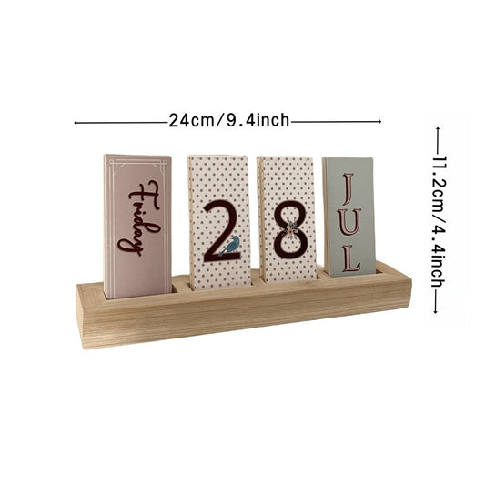Calendario perpetuo alla moda, adatto per scrivania in ufficio o decorazione per feste, rientro a scuola, forniture scolastiche