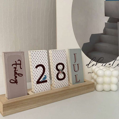 Calendario perpetuo alla moda, adatto per scrivania in ufficio o decorazione per feste, rientro a scuola, forniture scolastiche