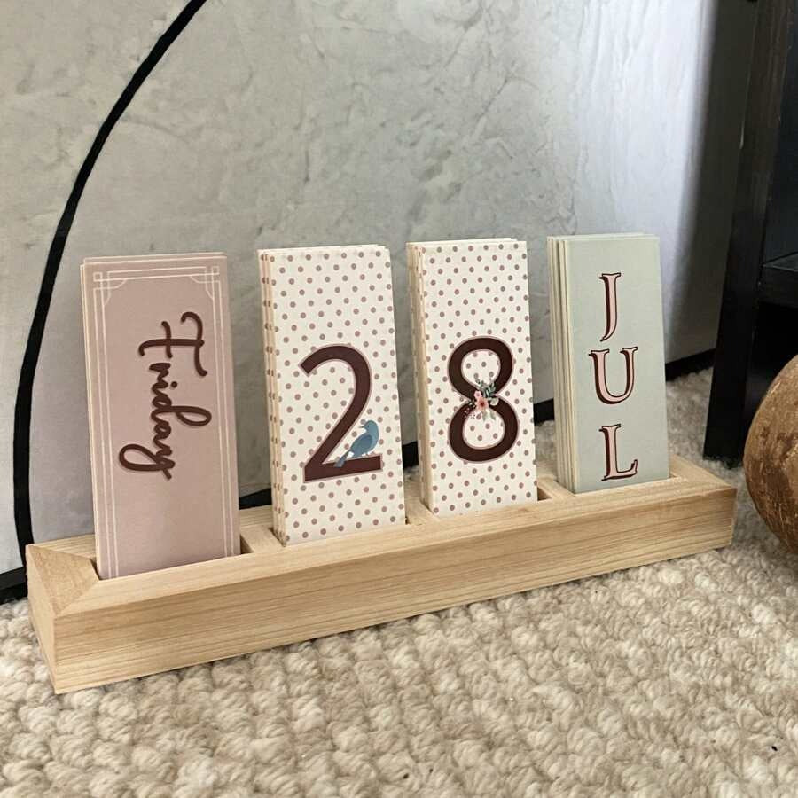 Calendario perpetuo alla moda, adatto per scrivania in ufficio o decorazione per feste, rientro a scuola, forniture scolastiche