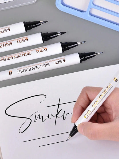 Penne da calligrafia con alfabeto manoscritto, pennarelli con pennello per calligrafia, impermeabili, per scrittura a mano, pittura artistica, schizzi, scrapbooking, journaling - Set da principiante