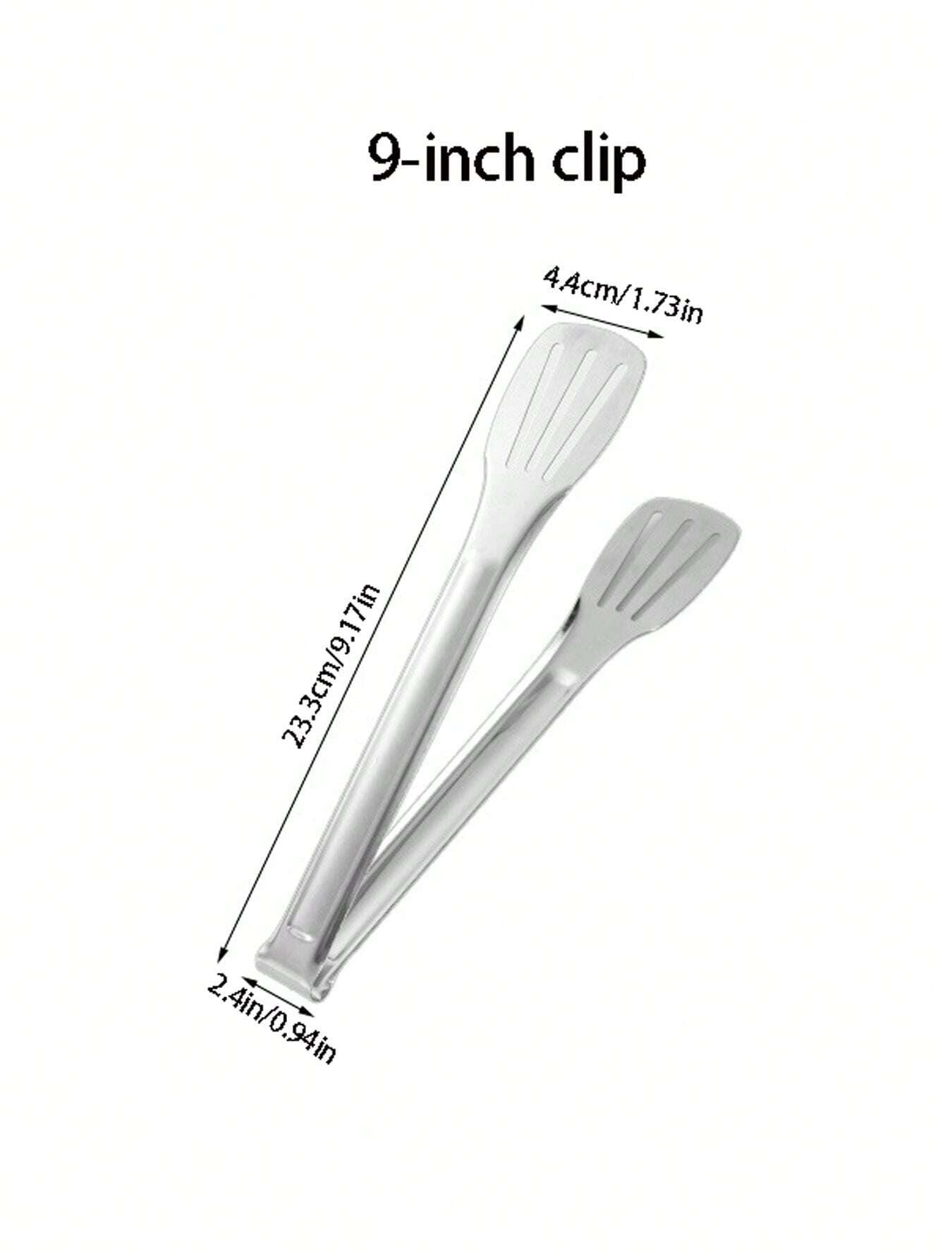 Pinze per alimenti in acciaio inossidabile da 7 pollici/9 pollici/12 pollici/14 pollici a 3 punte, rinforzate e resistenti al calore, per cucinare in casa, BBQ, bistecca, self-service, pinze per pane