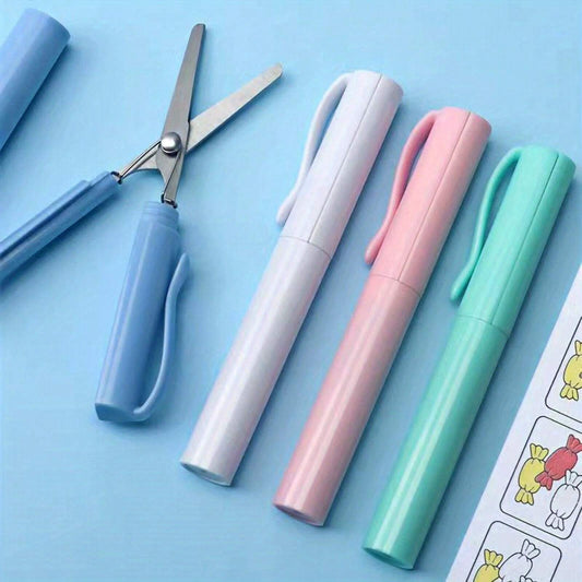 Forbici pieghevoli colorate in acciaio inossidabile - design ergonomico, anti-ruggine, adatte per artigianato, ufficio e uso all'aperto, back to school, forniture scolastiche