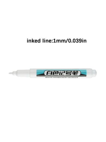 Pennarelli bianchi, Punte da (0,7 mm, 1 mm, 2,0 mm, 2,5 mm), Pennarello per segni profondi, Perfetti per falegnami, architetti, costruttori, vetro, pneumatici