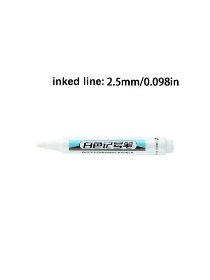 Pennarelli bianchi, Punte da (0,7 mm, 1 mm, 2,0 mm, 2,5 mm), Pennarello per segni profondi, Perfetti per falegnami, architetti, costruttori, vetro, pneumatici