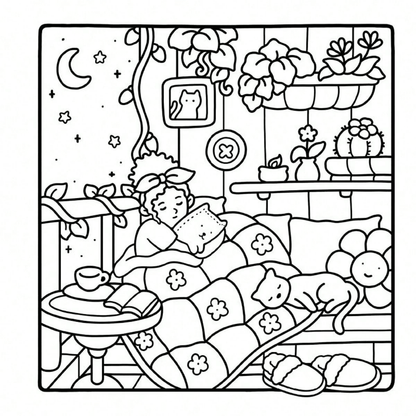 Libro da colorare per adulti con ragazze, raffigurante attività quotidiane confortevoli e cute per il relax, adatto come regalo (Spazi Accoglienti da Colorare), Ritorno a Scuola