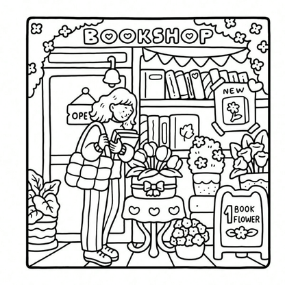 Libro da colorare per adulti con ragazze, raffigurante attività quotidiane confortevoli e cute per il relax, adatto come regalo (Spazi Accoglienti da Colorare), Ritorno a Scuola