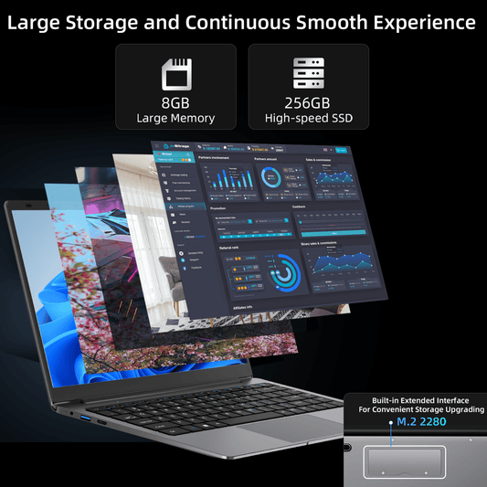 BMAX S14 PRO Notebook / Intel N5000 / 8 GB (LPDDR4) RAM 256 GB SSD / Laptop da 14 pollici 1920*1080 / Windows 11 / Wi-Fi USB+Mini / Batteria da 38 Wh / Peso 1,28 kg / PC portatile