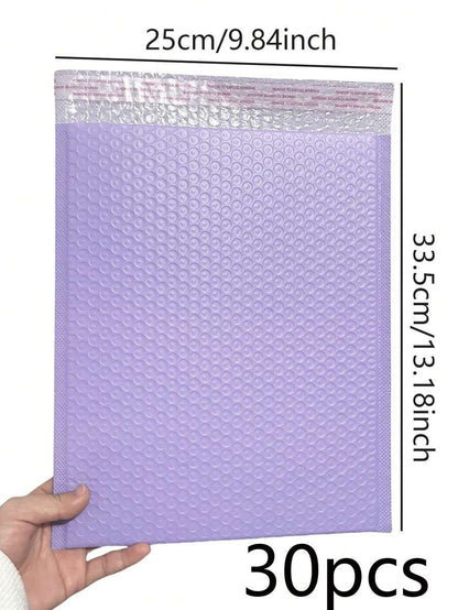 buste colorate a bolle di diverse dimensioni, buste protettive per prodotti aziendali, buste per la spedizione, forniture per la spedizione