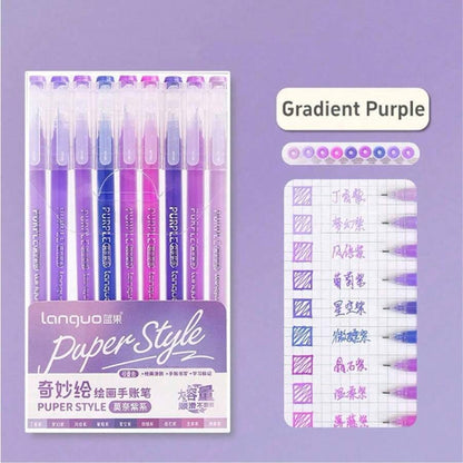 Scatola di 9 colori di penne gel di grande capacità: multicolore, inchiostro gel, adatte per diari di studenti, prendere appunti, scarabocchiare, evidenziare, in ufficio, per il Ringraziamento, il Natale