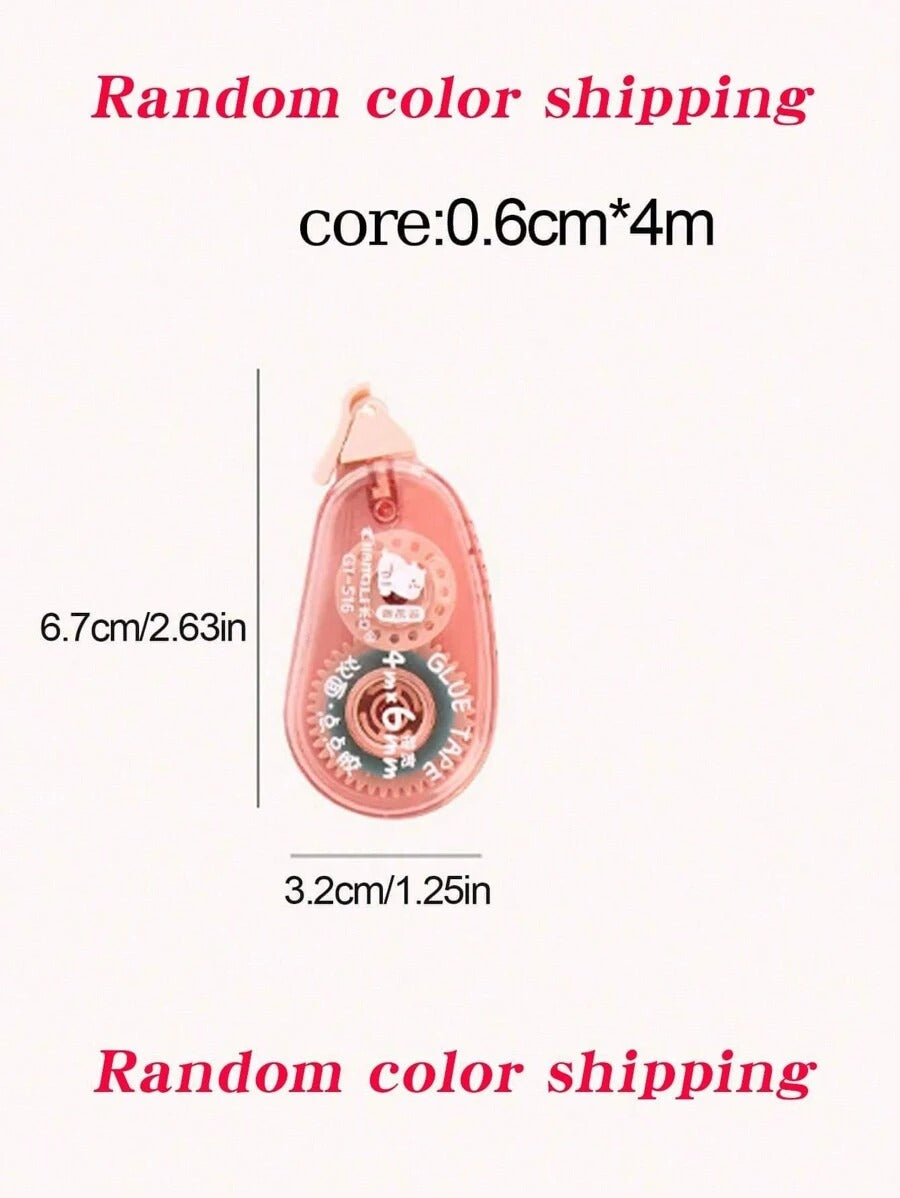 nastro adesivo decorativo a pois per studenti e ufficio, lunghezza 4m x larghezza 6mm, biadesivo trasparente, colore casuale