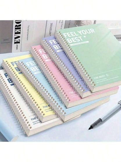 Quaderno a spirale, formato 1/6 di foglio 8.3" X 5.9" A5/B5, copertina in cartoncino, righe da 7mm, 6 colori, 60-120 pagine, per studiare e prendere appunti, diario, per il ritorno a scuola