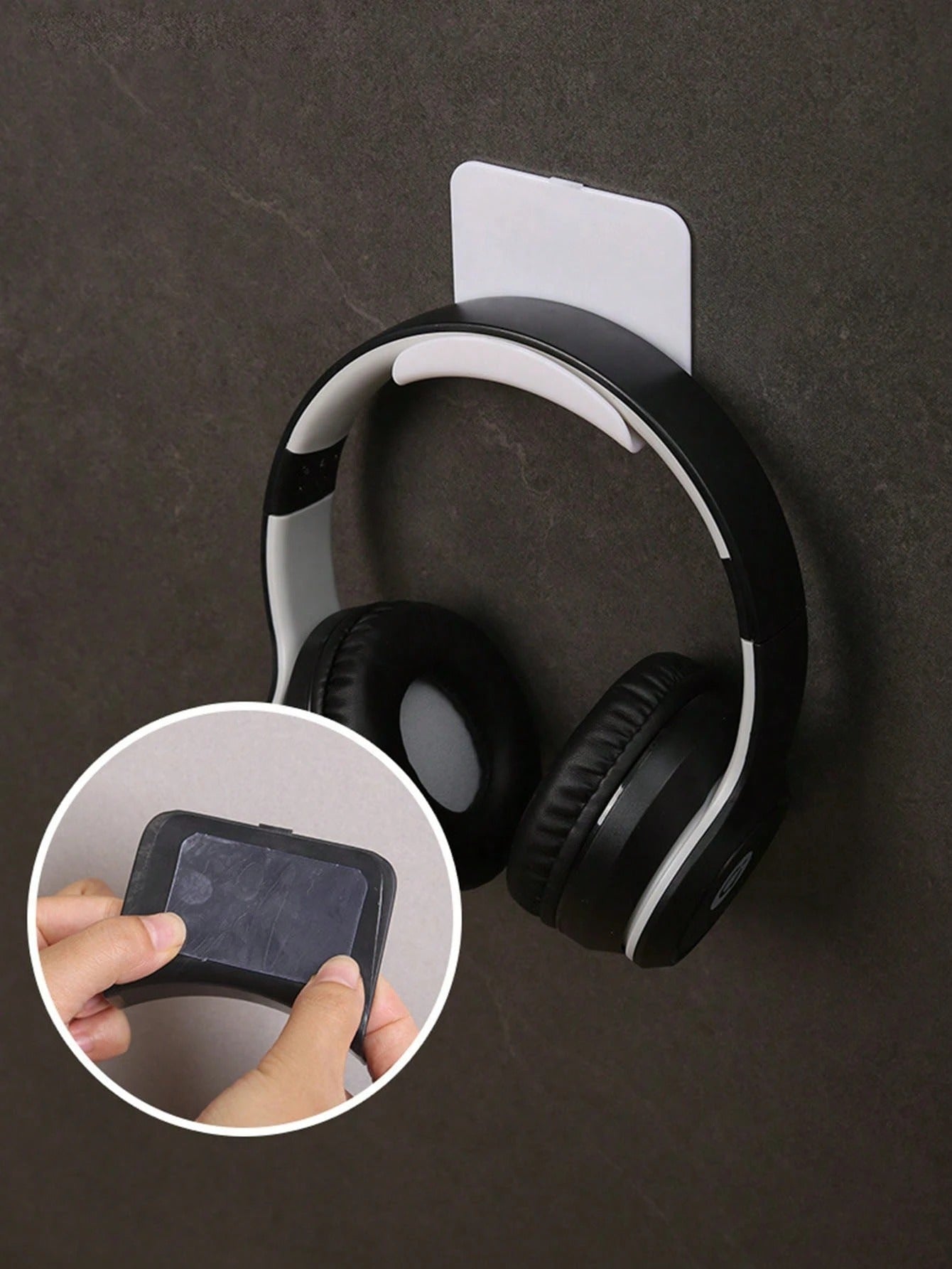 1 pezzo Gancio da parete multifunzione contemporaneo - Supporto in plastica per cuffie e cappelli, installazione semplice senza bisogno di trapano, gancio da appendere sotto la scrivania