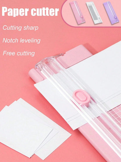 Taglierina per carta A4/A3, Taglierina per carta portatile in plastica, Mini strumento di taglio per foto, Lama da taglio manuale da scrivania