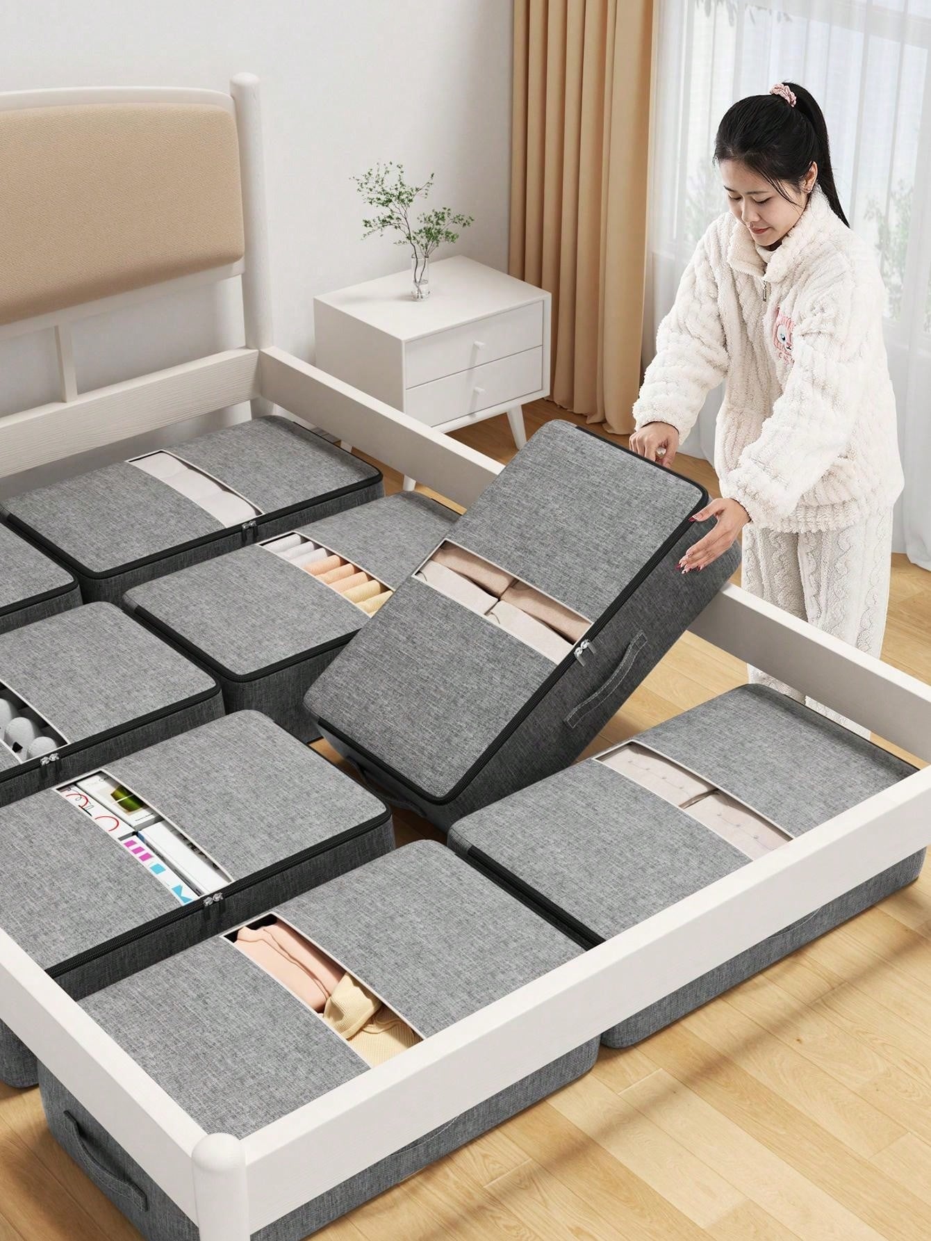 1 pezzo Borsa per lo stoccaggio sotto il letto, per sfruttare appieno lo spazio sotto il letto, borsa pieghevole per lo stoccaggio, borsa per armadio, borsa per indumenti