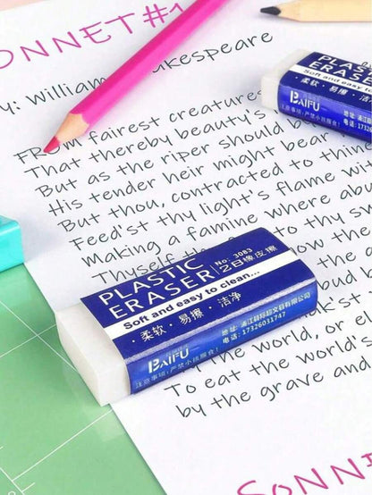 Gomme da cancellare per scuola/ufficio, gomme da disegno bianche, gomme per artisti, puliscono e rimuovono senza danneggiare la carta, adatte per studenti, colori/stili casuali