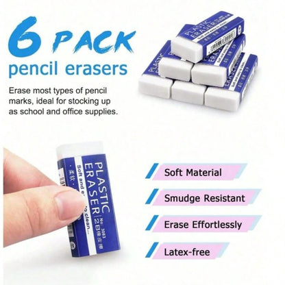 Gomme da cancellare per scuola/ufficio, gomme da disegno bianche, gomme per artisti, puliscono e rimuovono senza danneggiare la carta, adatte per studenti, colori/stili casuali