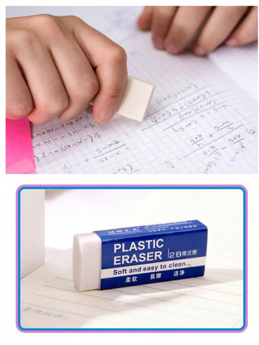 Gomme da cancellare per scuola/ufficio, gomme da disegno bianche, gomme per artisti, puliscono e rimuovono senza danneggiare la carta, adatte per studenti, colori/stili casuali