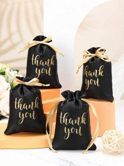 Sacchetti regalo in raso nero, 10 x 14 cm Borsette gioielli con cordoncino, Sacchetti per feste di matrimonio, Sacchetti con cordoncino per decorazioni per compleanni e vacanze