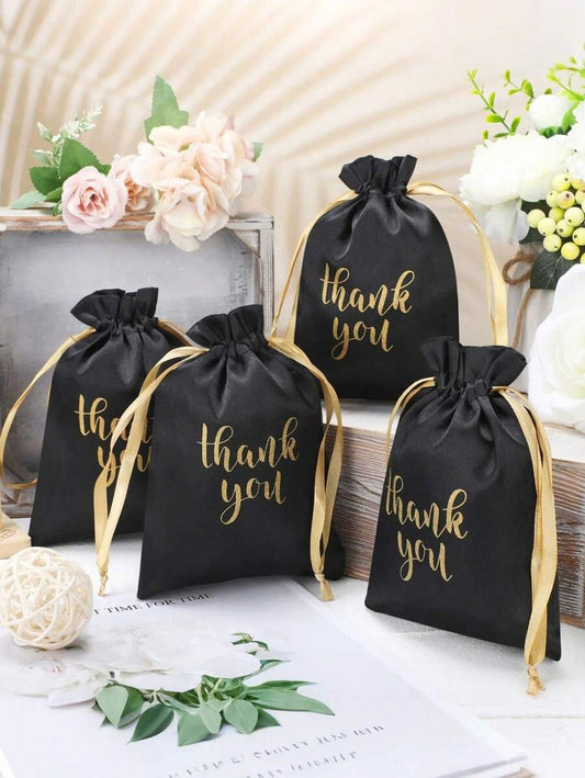 Sacchetti regalo in raso nero, 10 x 14 cm Borsette gioielli con cordoncino, Sacchetti per feste di matrimonio, Sacchetti con cordoncino per decorazioni per compleanni e vacanze