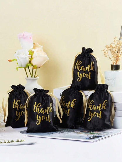 Sacchetti regalo in raso nero, 10 x 14 cm Borsette gioielli con cordoncino, Sacchetti per feste di matrimonio, Sacchetti con cordoncino per decorazioni per compleanni e vacanze
