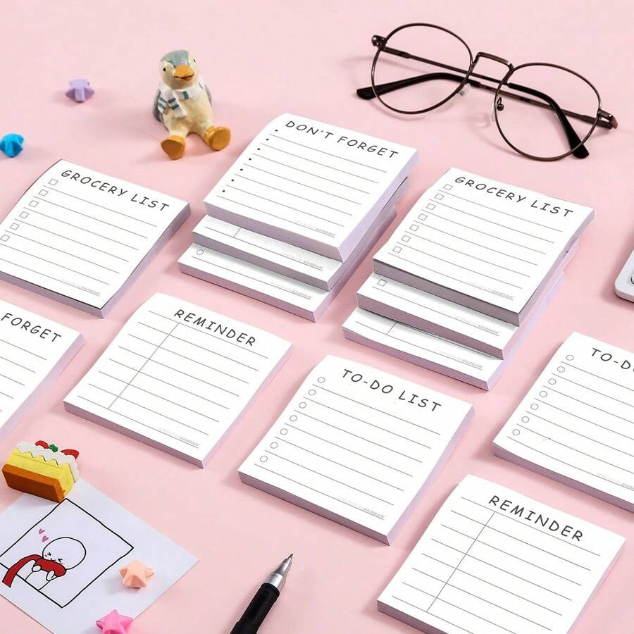 Note per promemoria ed efficienza del tempo, blocchetto adesivo 3x3 pollici, 50 fogli per blocchetto, materiale per ufficio, scuola e casa, idea regalo per insegnanti