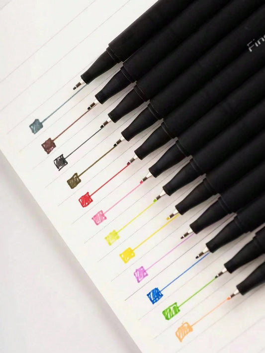 Colori Linea Sottile Penne, Marcatori per Disegno Contorno Colorato, Adatto per Studenti e Adulti, Pittura, Schizzo, Design Artistico, Forniture per Ufficio e Scuola