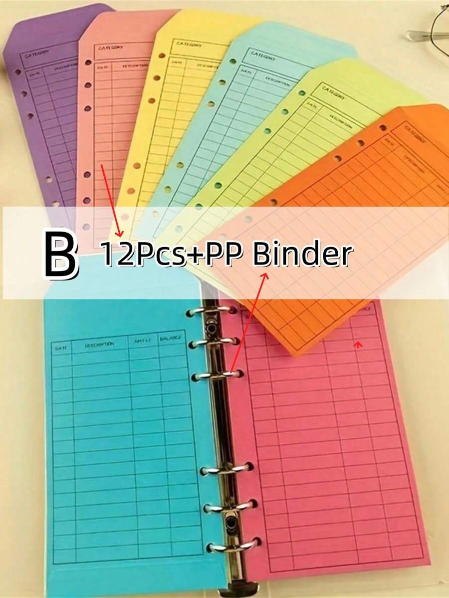 Buste budgetarie, raccoglitore di buste per contante in PP, pianificatore mensile del budget settimanale, adesivi per buste contante per budgeting, risparmi su fondo di ammortamento