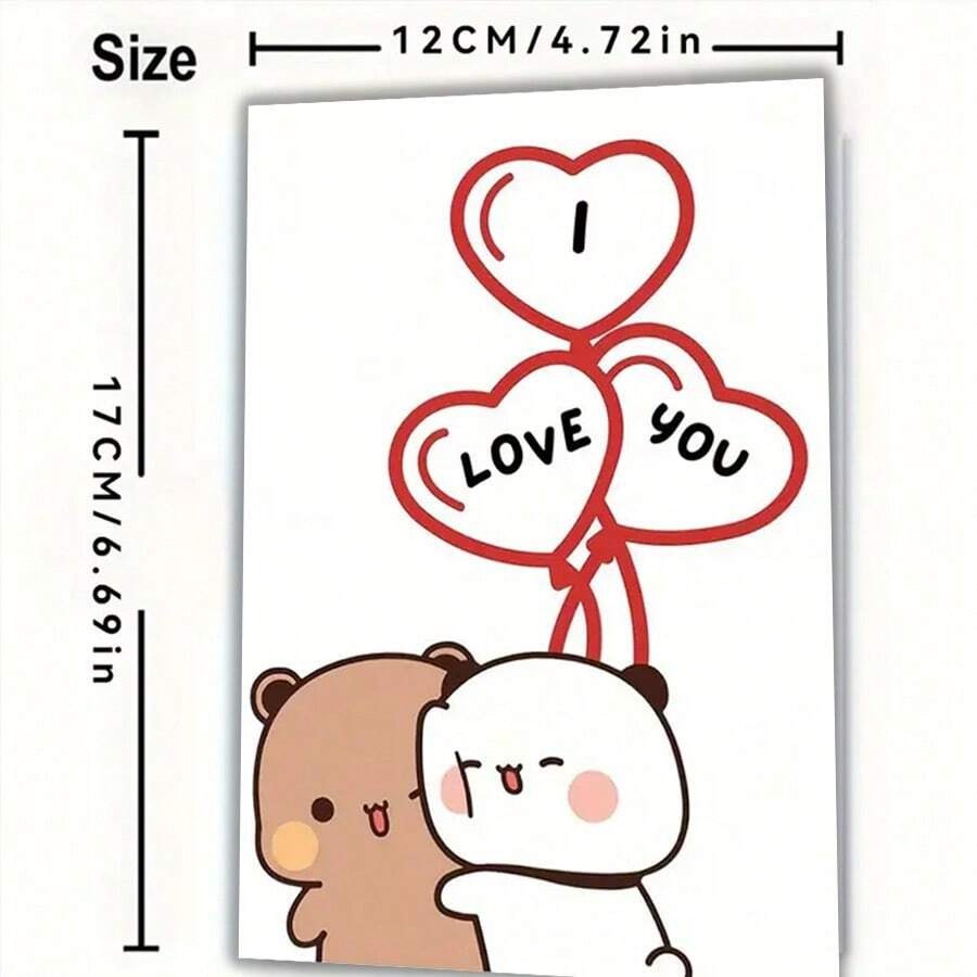 Cartolina di compleanno interessante, "Ti amo, mio Orso Dudu" da Bubu Cards, una carta di auguri creativa per famiglia, amici e colleghi, una cartolina di compleanno con busta, una cartolina di compleanno unica.