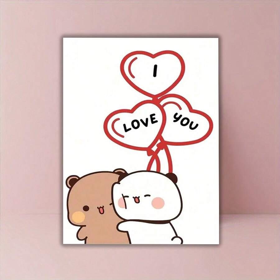 Cartolina di compleanno interessante, "Ti amo, mio Orso Dudu" da Bubu Cards, una carta di auguri creativa per famiglia, amici e colleghi, una cartolina di compleanno con busta, una cartolina di compleanno unica.