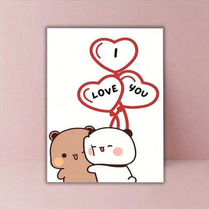 Cartolina di compleanno interessante, "Ti amo, mio Orso Dudu" da Bubu Cards, una carta di auguri creativa per famiglia, amici e colleghi, una cartolina di compleanno con busta, una cartolina di compleanno unica.