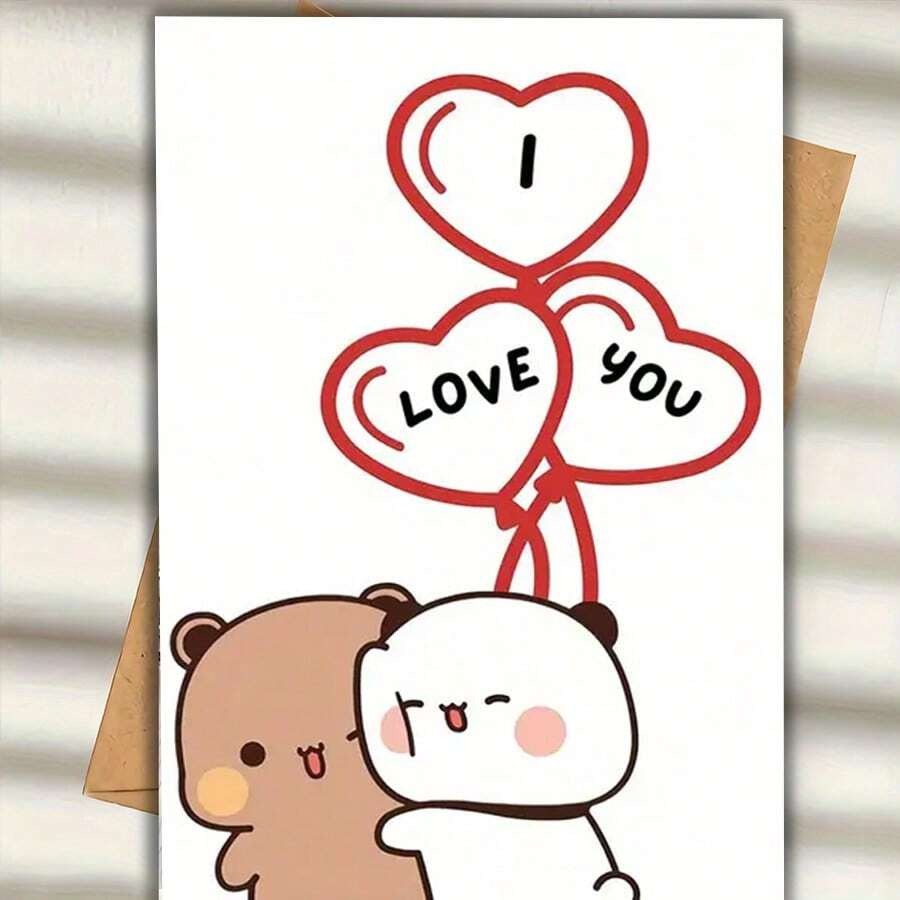 Cartolina di compleanno interessante, "Ti amo, mio Orso Dudu" da Bubu Cards, una carta di auguri creativa per famiglia, amici e colleghi, una cartolina di compleanno con busta, una cartolina di compleanno unica.