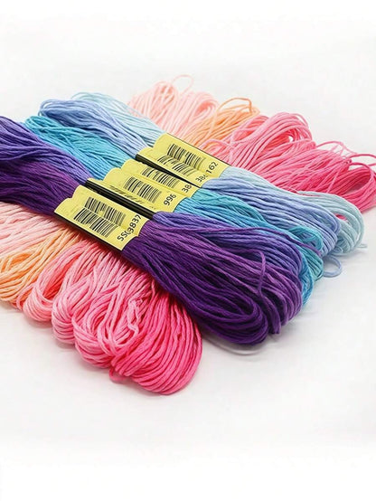 Set da 12/24/36/50/100 colori di fili colorati per ricamo, per braccialetti, per lavori artigianali in seta, filo per ricamo aromatico, set di filati per cucito e ricamo fai-da-te, per lavoretti creativi