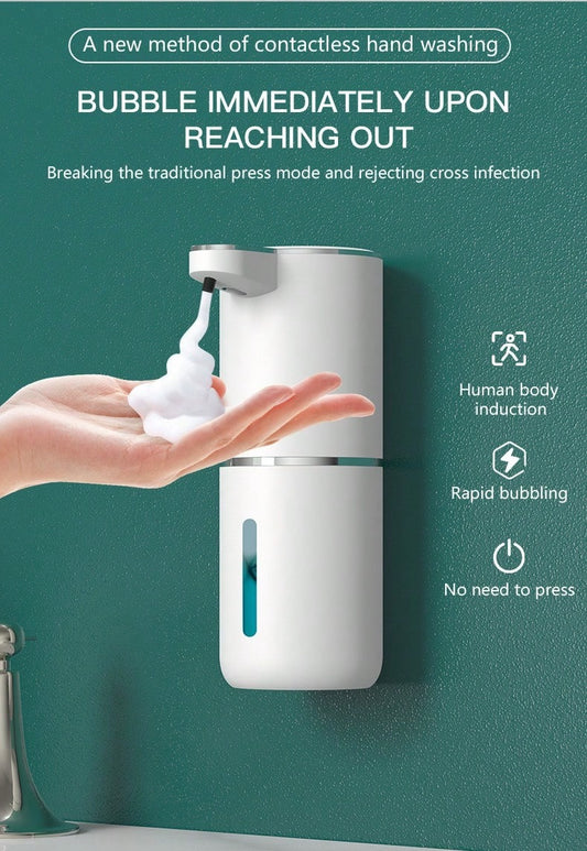 1 pezzo Dispenser automatico di sapone liquido ricaricabile da parete da 380ml con sensore per il bagno, decorazione per la casa, decorazione autunnale, ritorno a scuola
