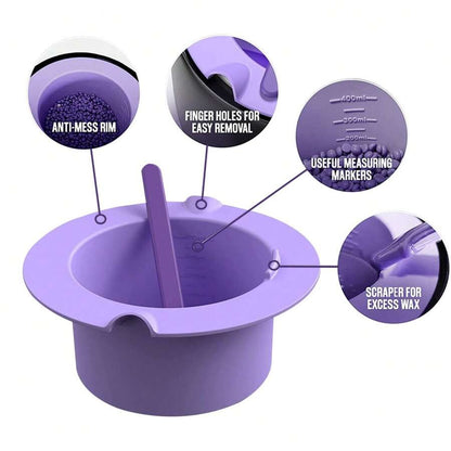 1 pezzo Ciotola di fusione della cera in silicone, ciotola interna del riscaldatore di cera resistente al calore (viola)