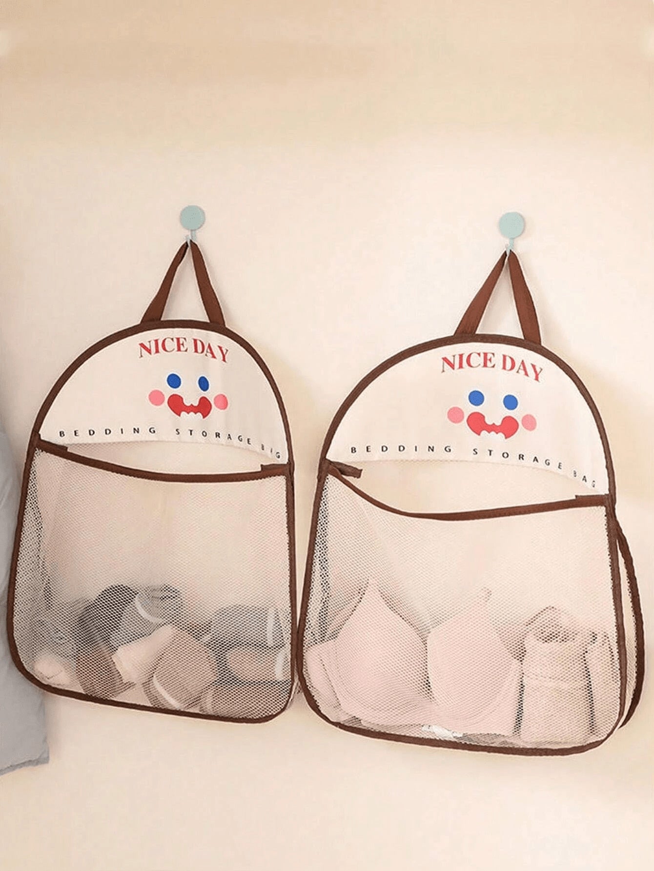 1 pezzo Borsa a rete appesa, organizer per il bucato in poliestere traspirante e lavabile, sacchetto di smistamento per biancheria intima e calze da appendere alla parete