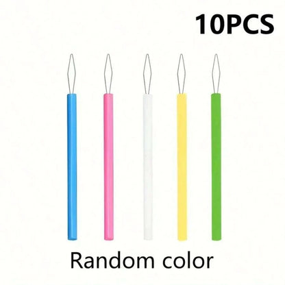 5/10 pezzi Infilafili di plastica colorati - Set di infilafili cilindrici, accessori per cucito fai-da-te, strumento per infilare facilitato, aiuto per aghi da perle, dispositivo per aghi adatto agli anziani