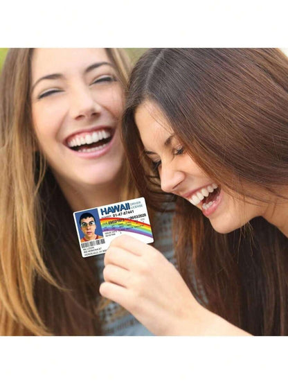 Carta d identità di plastica stile McLovin di - Stile di patente hawaiana - Novità divertente per tutte le età, oggetto di scena per costumi, impermeabile e compatto