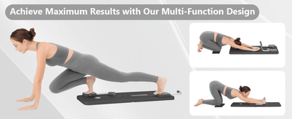 Tavola scorrevole multifunzionale pieghevole Pilates ZM Health, set di formazione Pilates 5-in-1, tappetino scorrevole su erba, rullo per addominali, per esercizi per il core, fitness