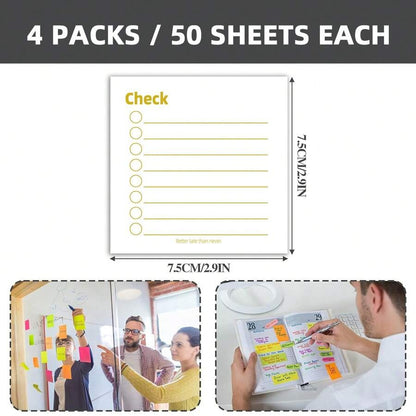 Note adesive per gestione del tempo e efficienza, 3"x3" - 50 fogli per blocchetto - Accessori da scrivania per scuola, ufficio e casa - Regalo ideale per insegnanti, donne e colleghi