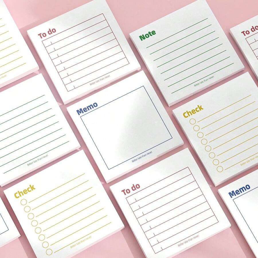 Note adesive per gestione del tempo e efficienza, 3"x3" - 50 fogli per blocchetto - Accessori da scrivania per scuola, ufficio e casa - Regalo ideale per insegnanti, donne e colleghi