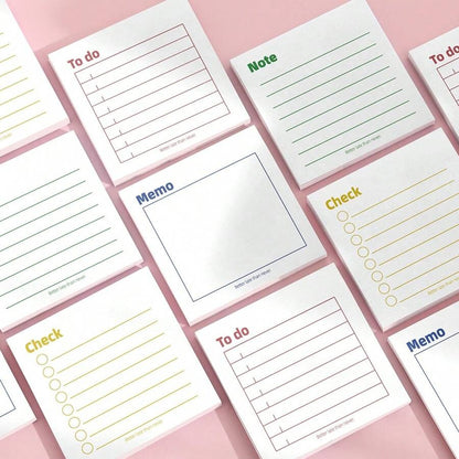 Note adesive per gestione del tempo e efficienza, 3"x3" - 50 fogli per blocchetto - Accessori da scrivania per scuola, ufficio e casa - Regalo ideale per insegnanti, donne e colleghi