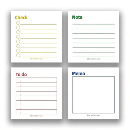 Note adesive per gestione del tempo e efficienza, 3"x3" - 50 fogli per blocchetto - Accessori da scrivania per scuola, ufficio e casa - Regalo ideale per insegnanti, donne e colleghi