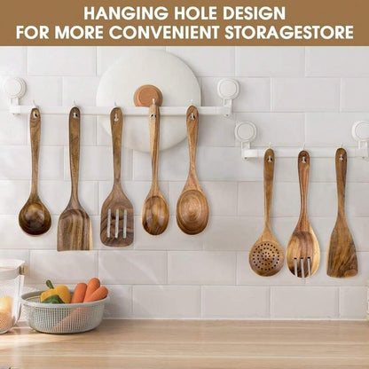 10 pezzi Cucchiai di legno, utensili da cucina in legno resistenti in una scatola, leggeri e resistenti al calore, forniture da cucina accessori da forno