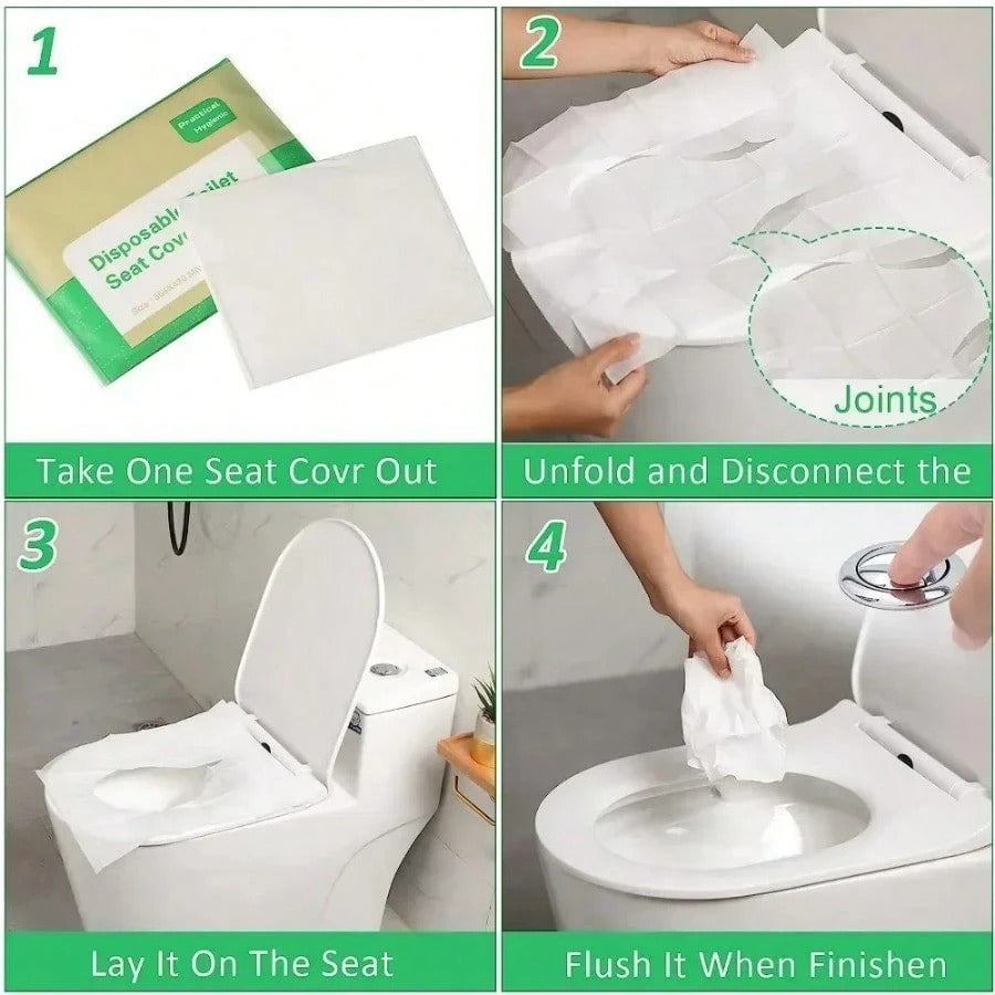 10-100 pezzi Coprisedile igienico monouso, accessori portatili per bagno, tappetino impermeabile per toilette da viaggio, campeggio, hotel